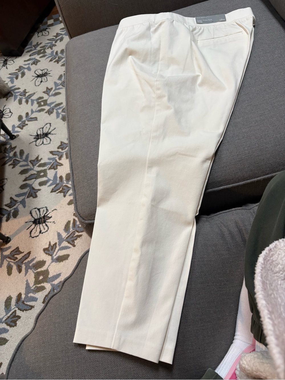 Talbots Cream Ankle-Length Pants- Straight Leg